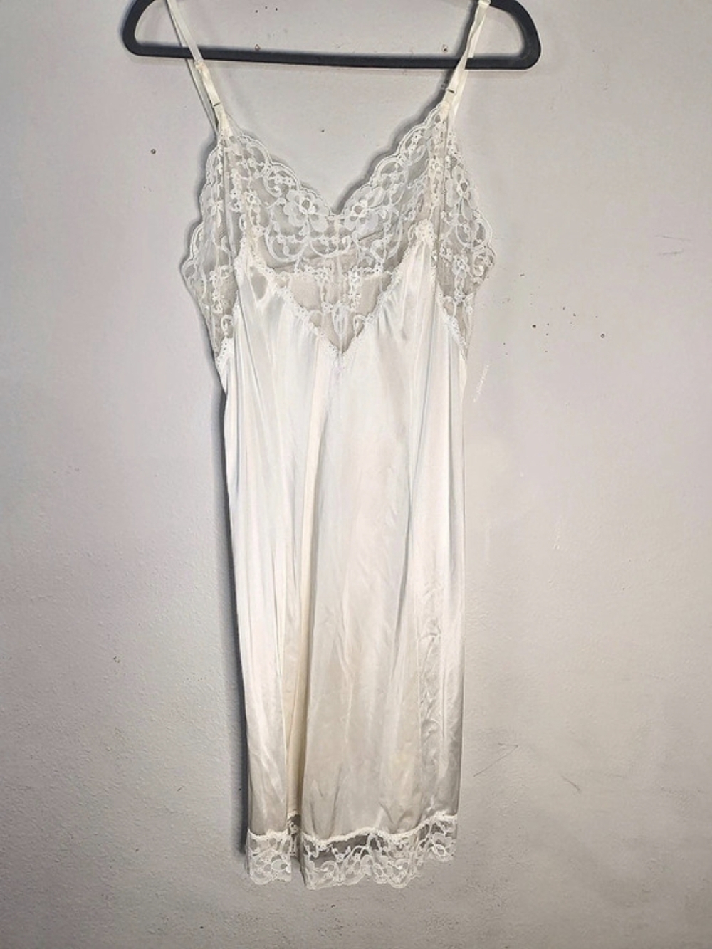 Vintage Kayser White Lace Full Slip Size S
